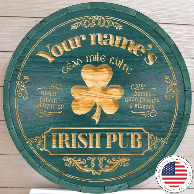 Ceao mile failte Irish pub custom name bar sign2