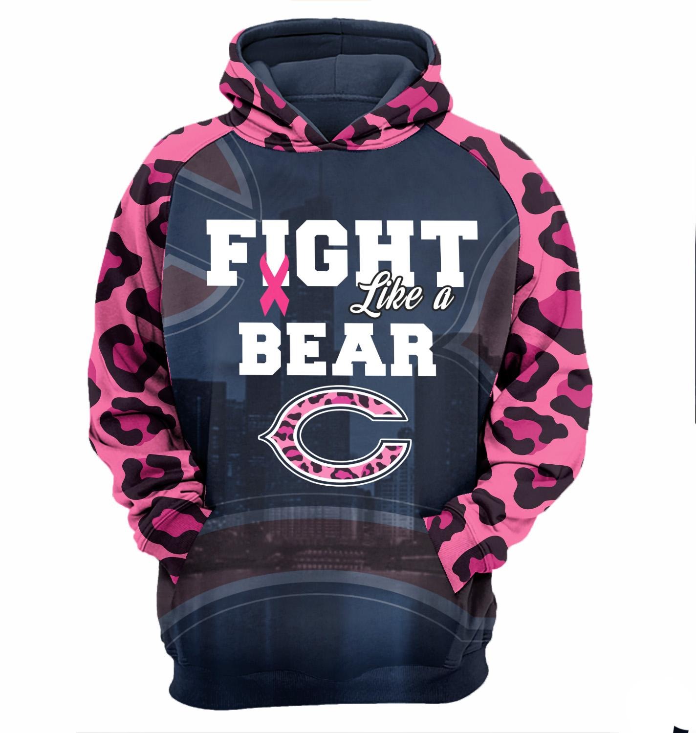 Chicago Bears fight like a bears cancer awareness 3d hoodie