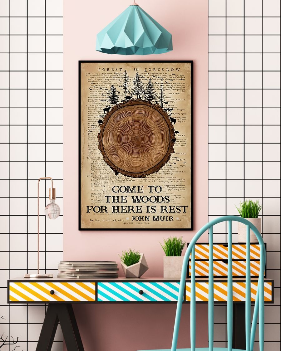 Come to the woods for here is rest John Muir poster