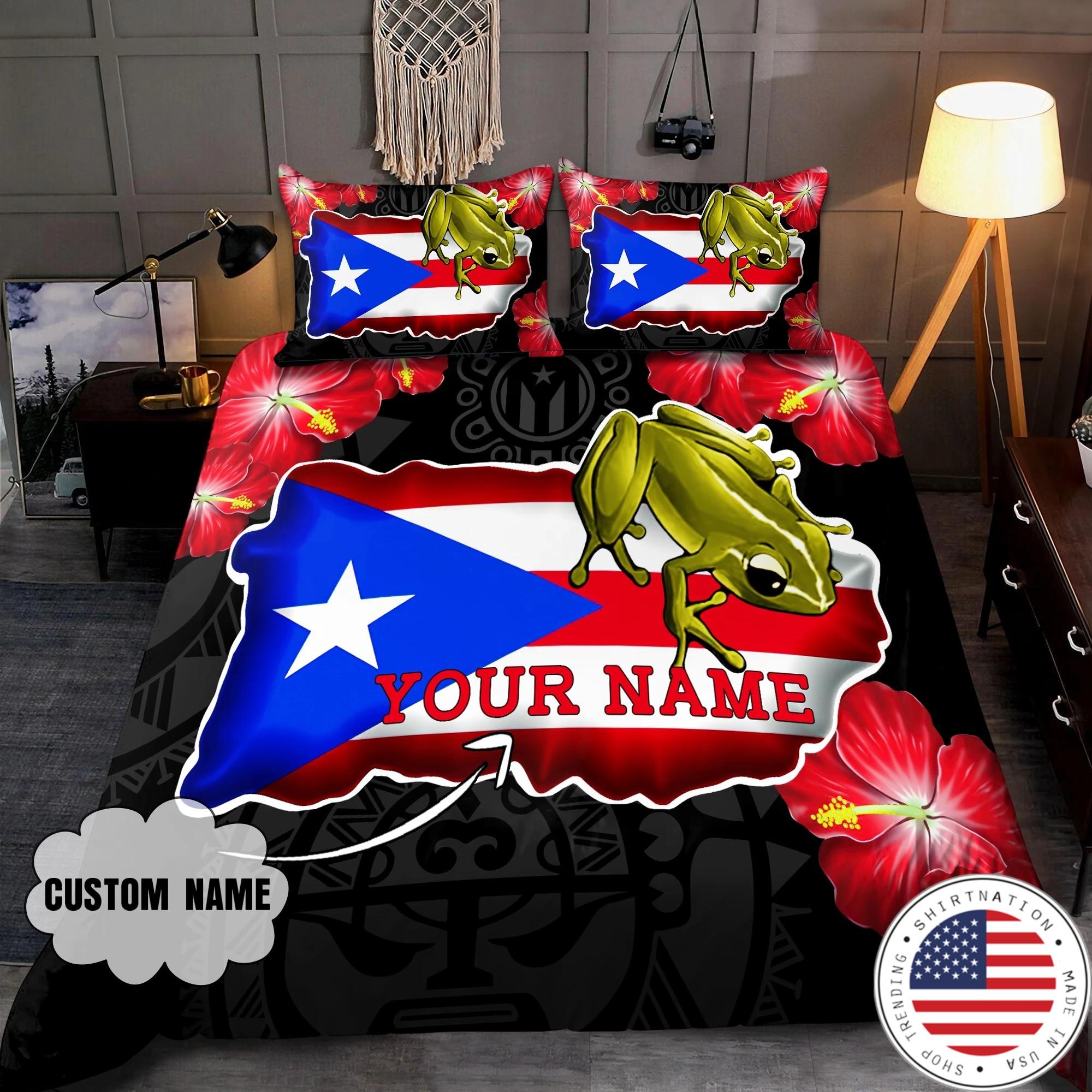 Coqui and love puerto rico custom name bedding set3