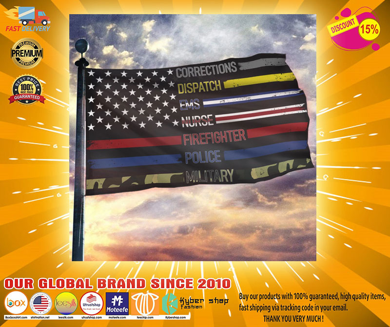 Corrections dispatch ems nurse firefighter police military flag2