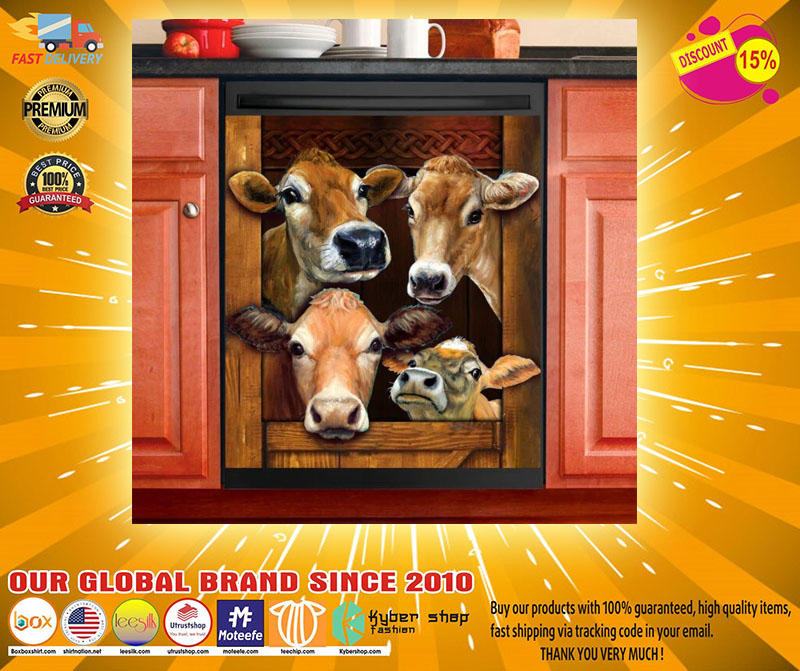 Cow decor kitchen dishwasher2