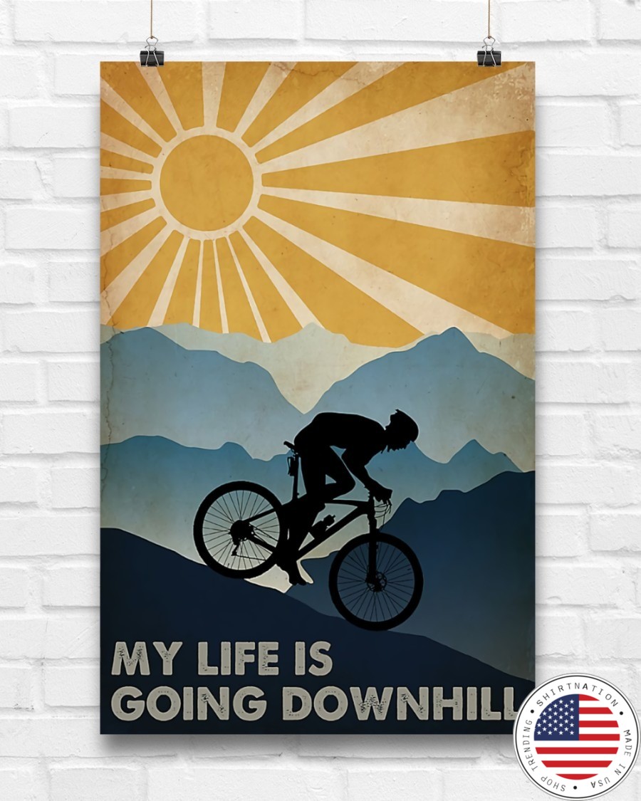 Cycling my life is going downhill poster