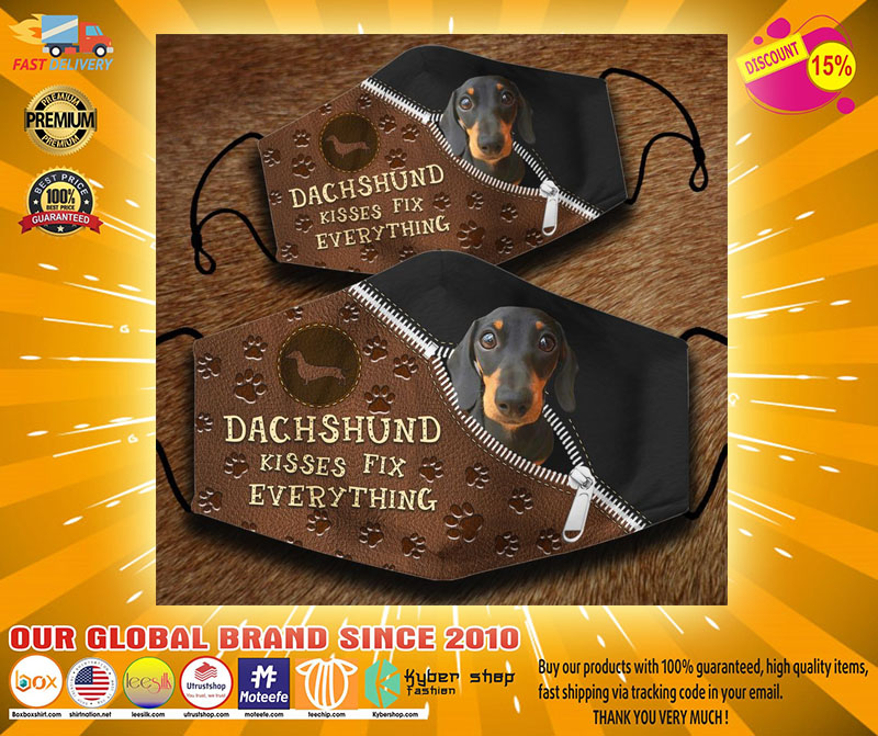 Dachshund kisses fix everything face mask2