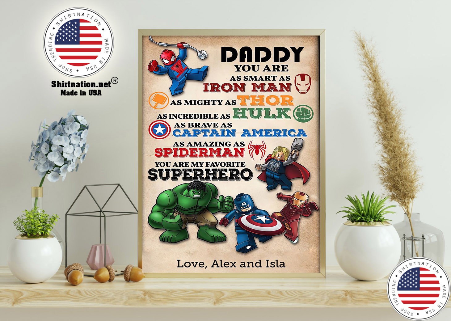 Daddy you are as smart an I ron man as mighty as thor custom name poster 11