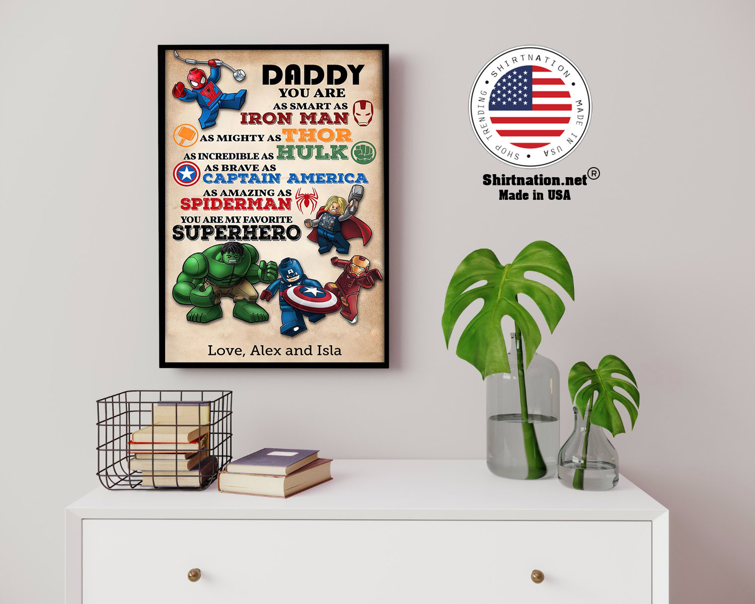 Daddy you are as smart an I ron man as mighty as thor custom name poster 14