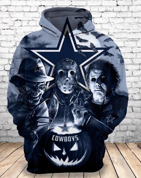 Dallas Cowboys horror characters 3D hoodie