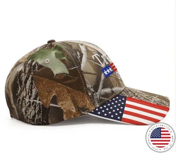Donald Trump 2020 Hat Camo American Flag Embroidered Mossy Oak cap1