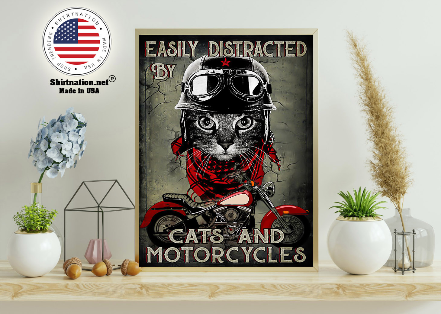Easily distracted by cats and motorcycles poster 15