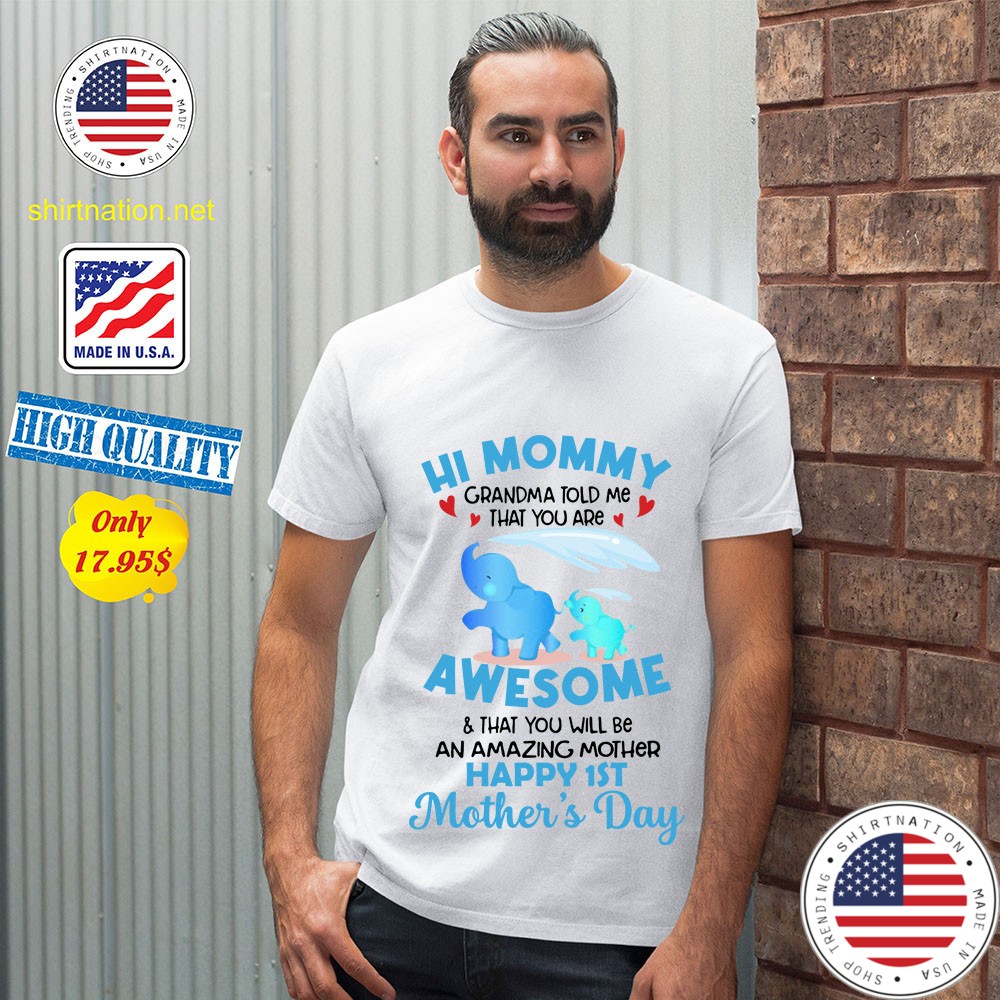 Elephant Hi mommy Grandma told me that you are awesome Shirt 12