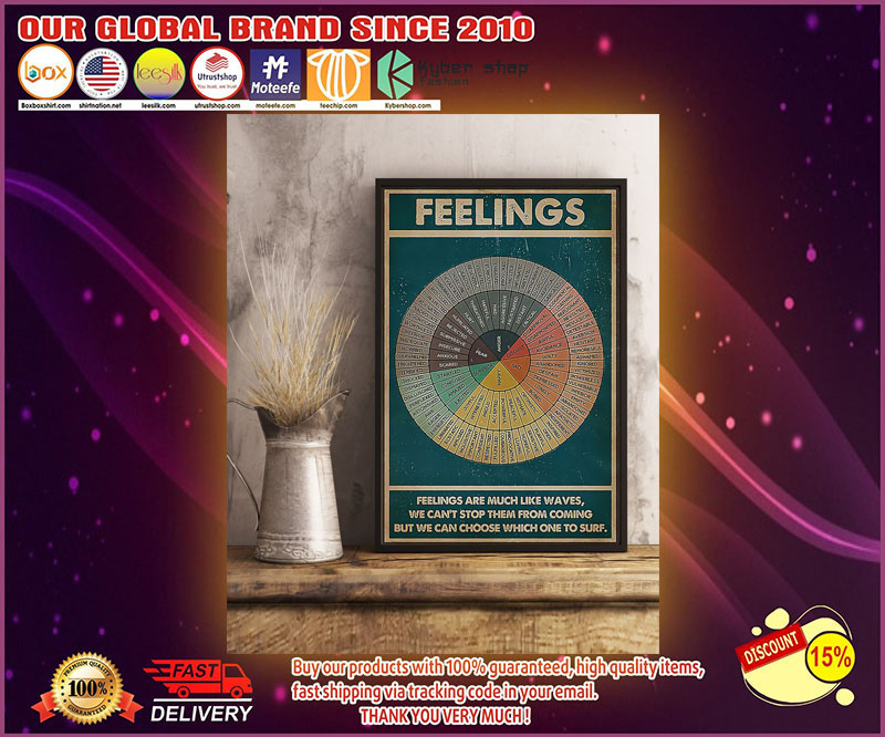 Feelings are much like waves poster