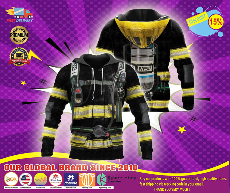 Firefighter suit all over print 3D hoodie1