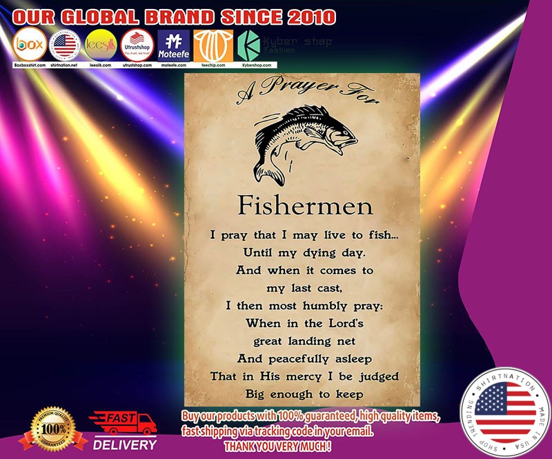 Fishing a prayer for fishermen poster