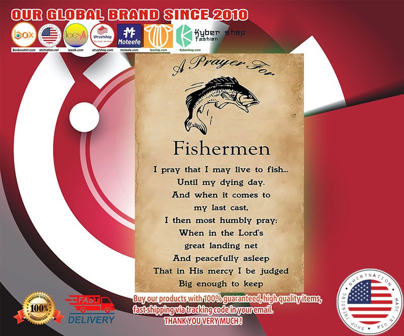 Fishing a prayer for fishermen poster