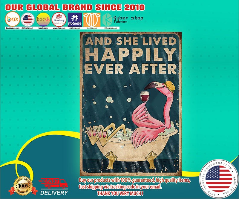 Flamingo and she lived happily ever after poster