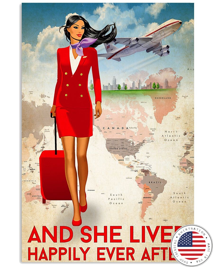 Flight attendance and she live happily ever after poster