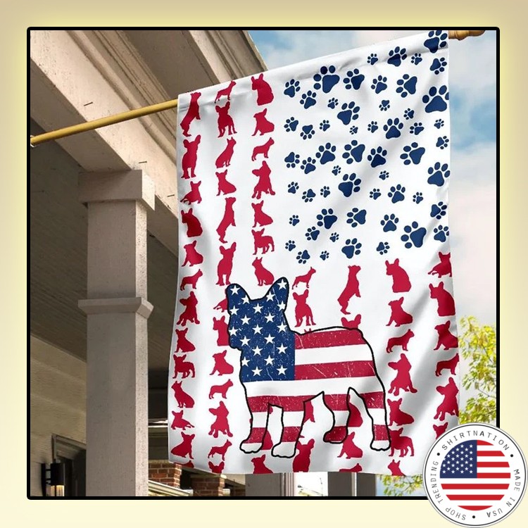 Frenchie American house flag and garden flag1