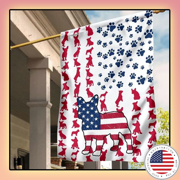 Frenchie American house flag and garden flag2