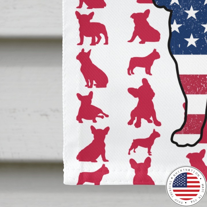 Frenchie American house flag and garden flag3