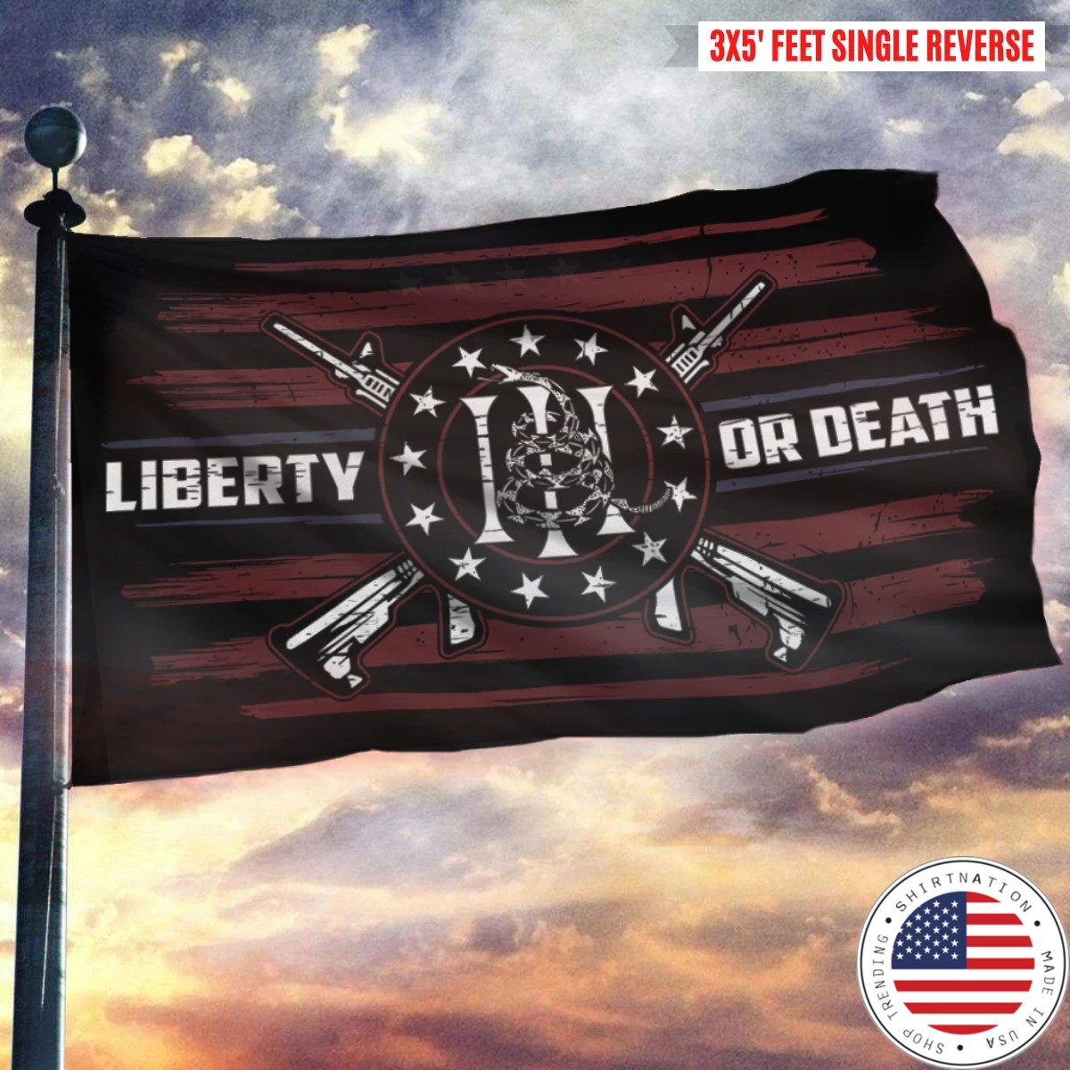 Gadsden Dont Tread On Me Liberty Or Death Flag