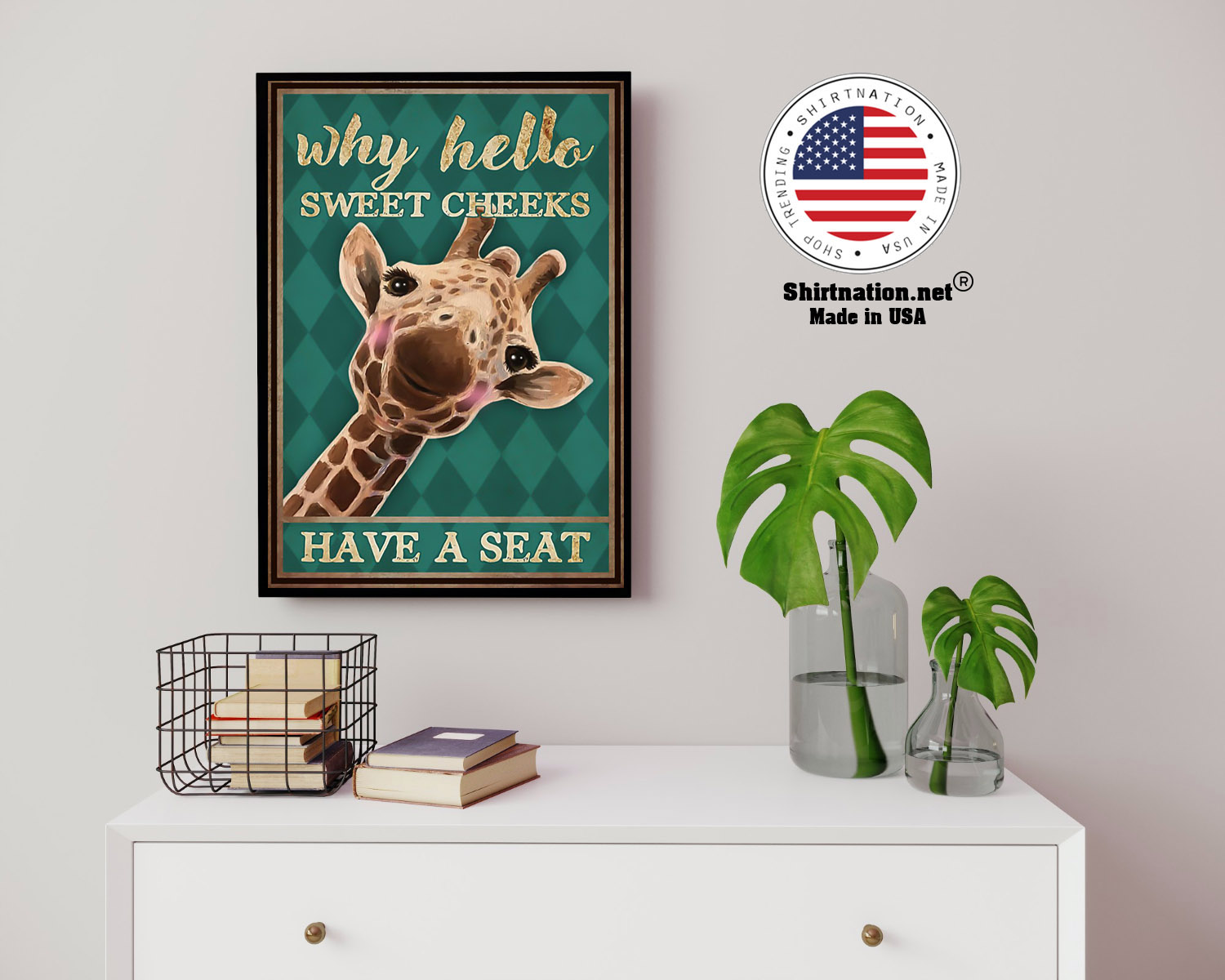 Giraffe why hello sweet cheeks have a seat poster 14 1