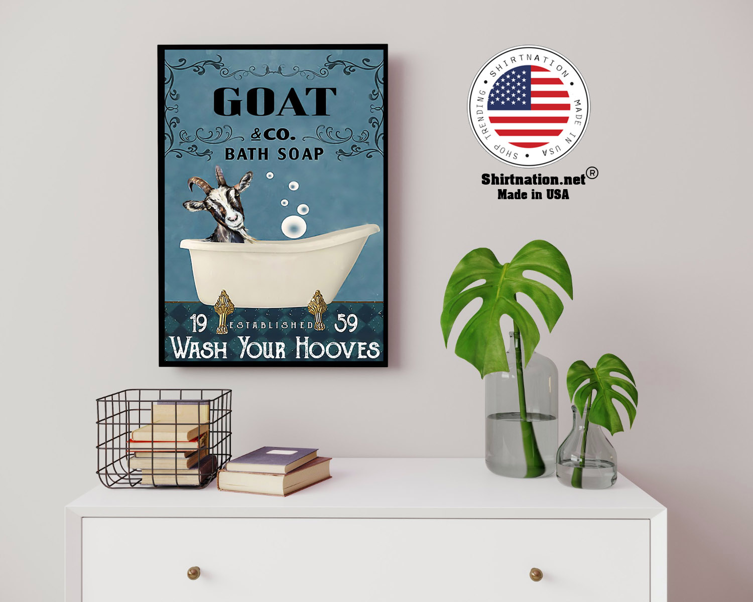 Goat and bath soap wash your hooves poster