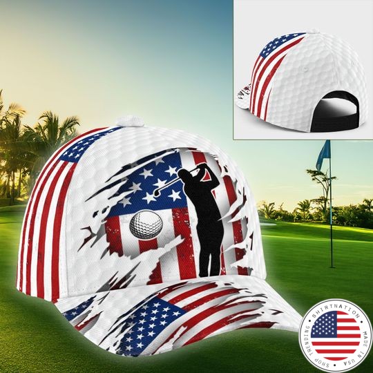 Golfer American Flag cap1