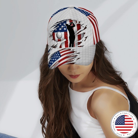 Golfer American Flag cap3