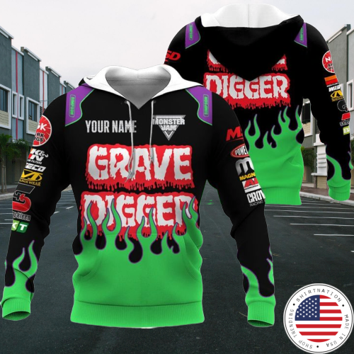 Grave Digger Custom Name 3d hoodie