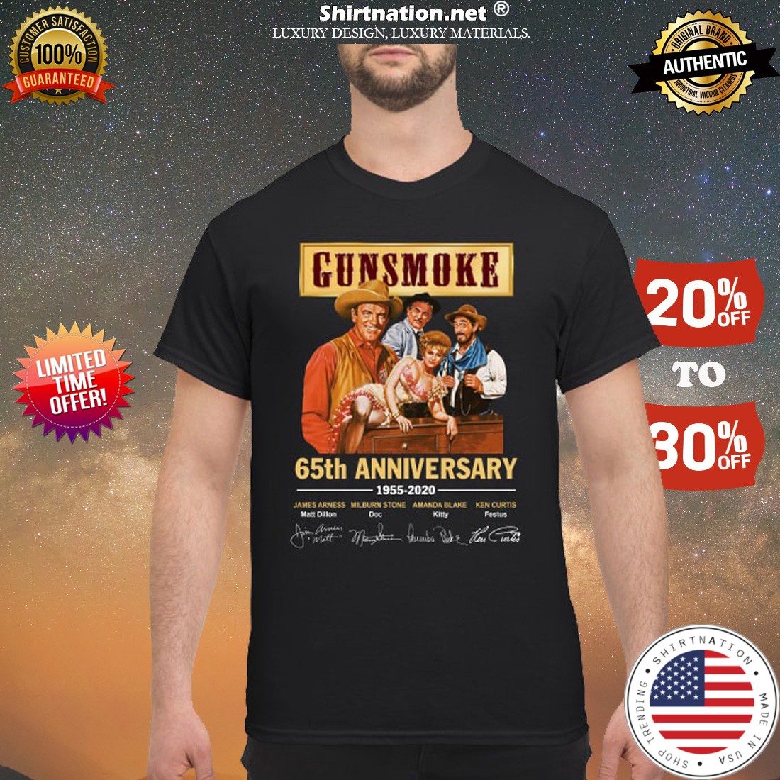 Gunsmoke 65th anniversary 1955 2020 shirt