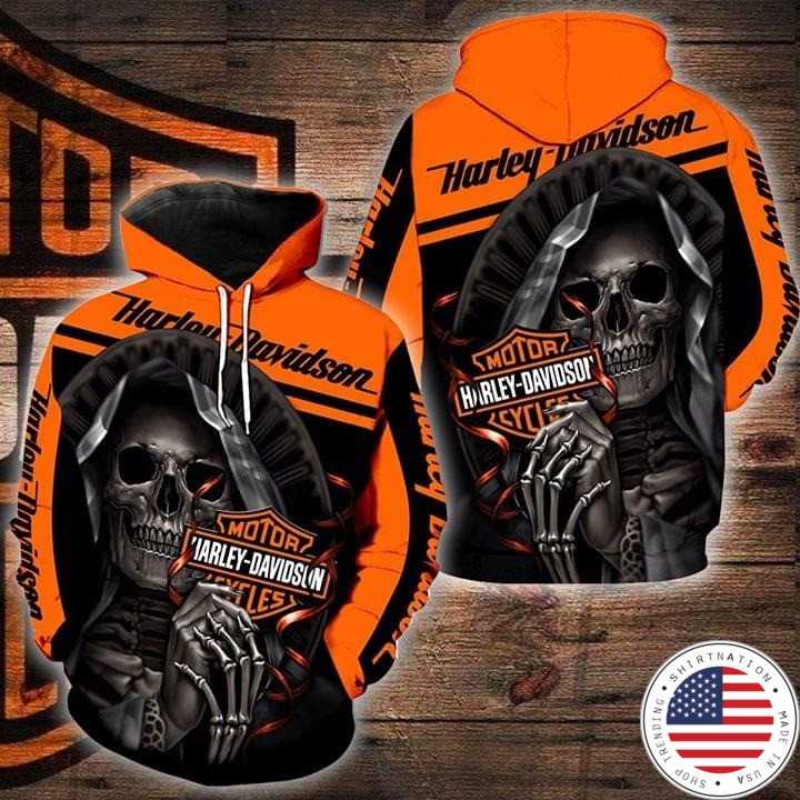 Harley Davidson motorcycle skull hoodie