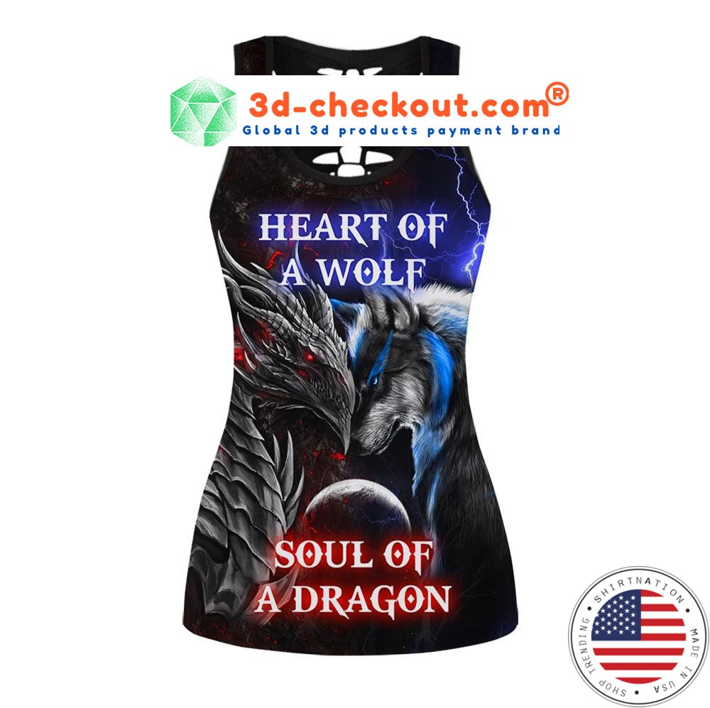 Heart of wolf soul of a dragon bedding set tank top 2