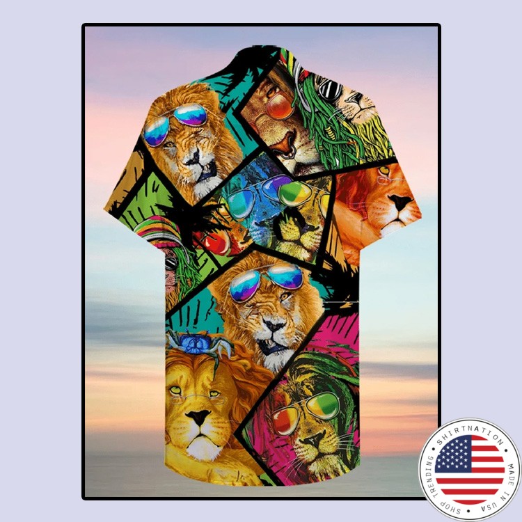 Hippie Lion hawaiian shirt2