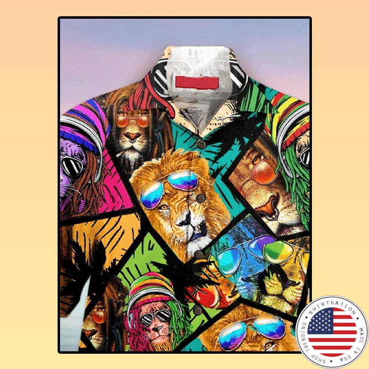 Hippie Lion hawaiian shirt4