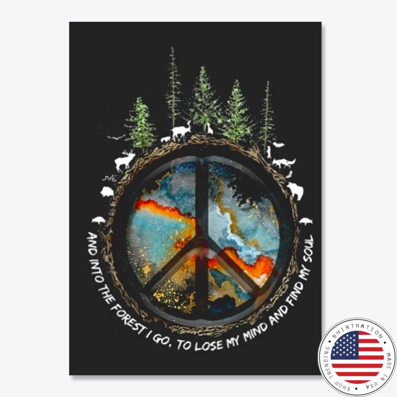 Hippie peace and into the forest I go stickers