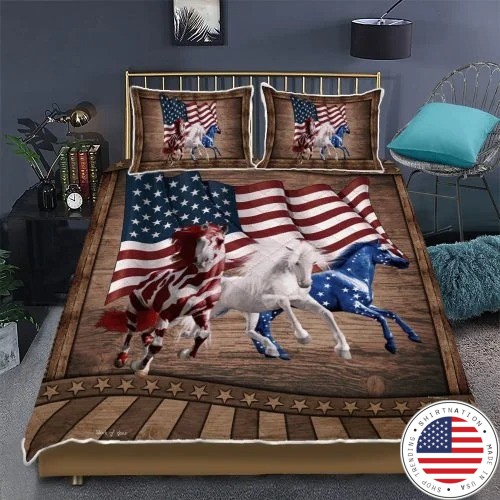Horse running American bedding set2