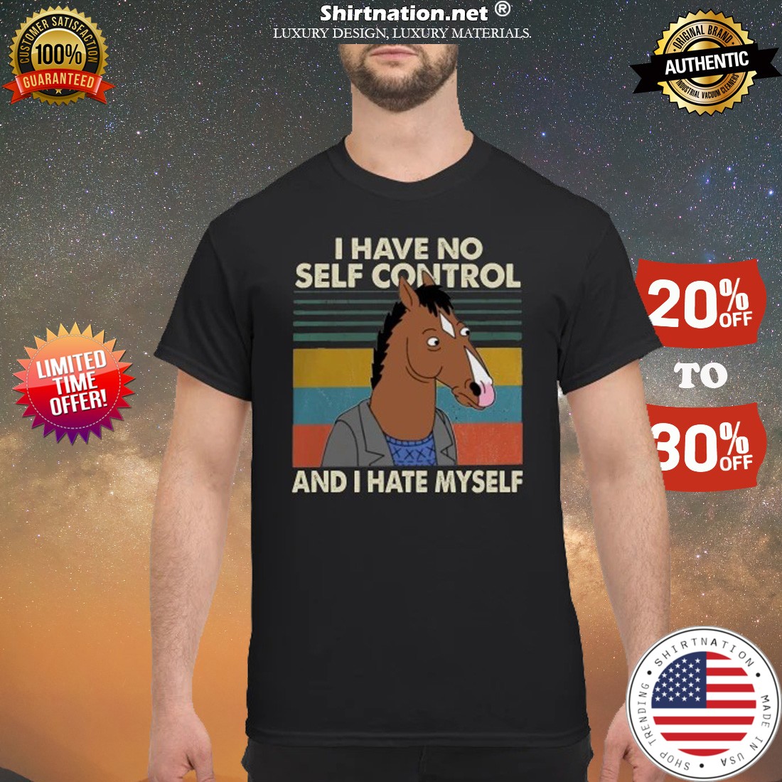 I have no self control and I hate myself shirt