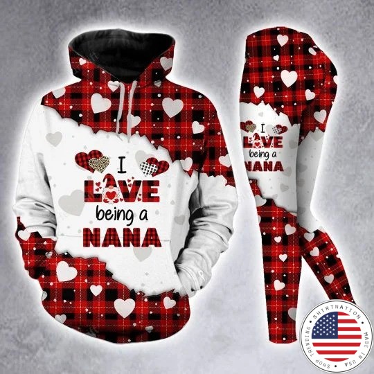 I love being a nana custom name 3D hoodie and legging