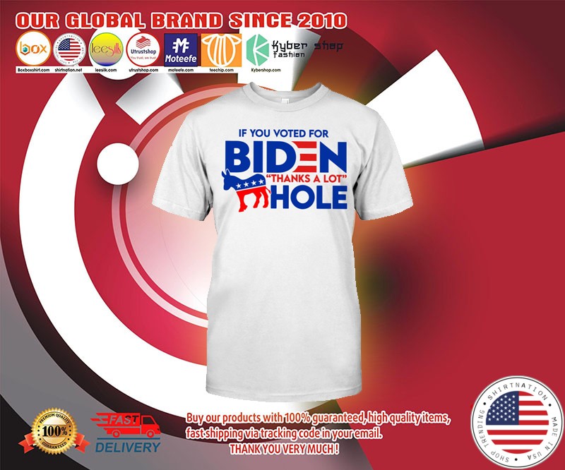 If you voted for biden thanks a lot hole t shirt 2