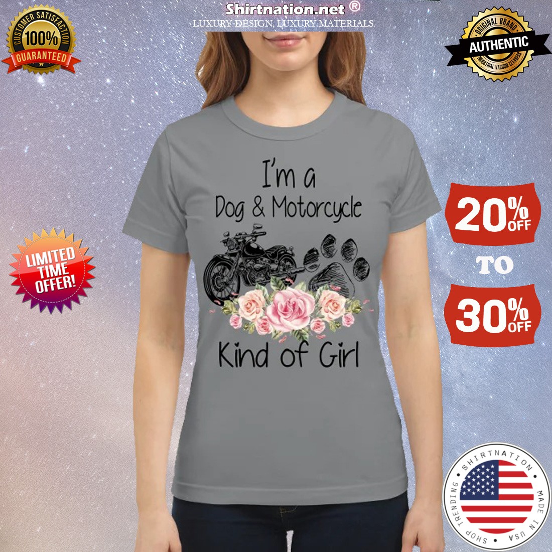 I'm a dog and motorcycle kind of girl shirt