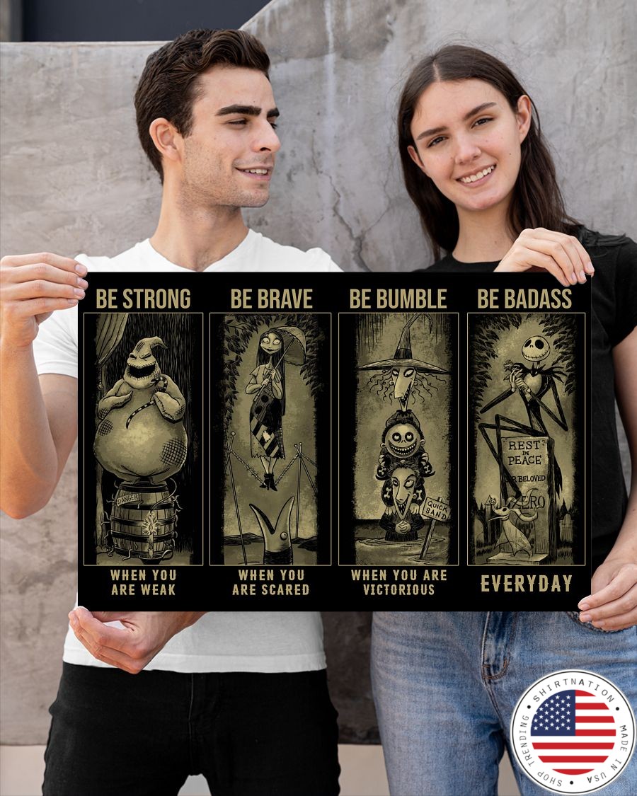 Jack, Sally, Oogie, Mayor, Lock Shock and Barrel be strong be brave be badass poster