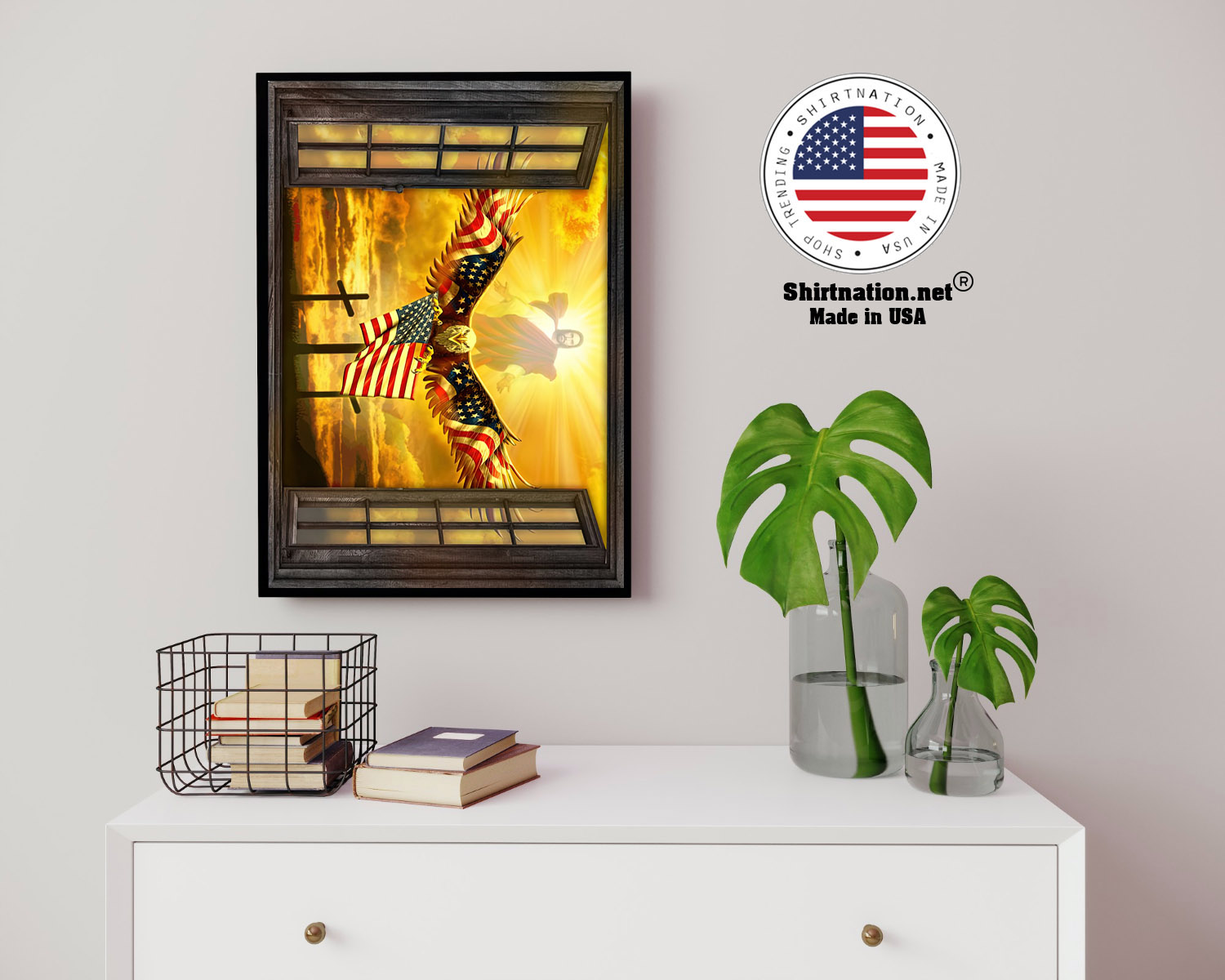 Jesus American eagle in the sky have faith poster 14