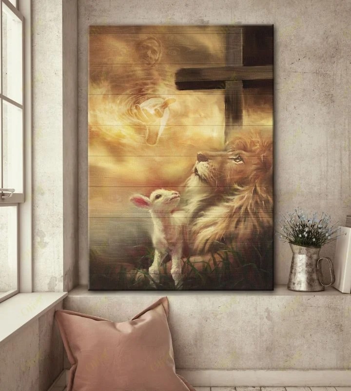 Jesus lion and lamb Canvas