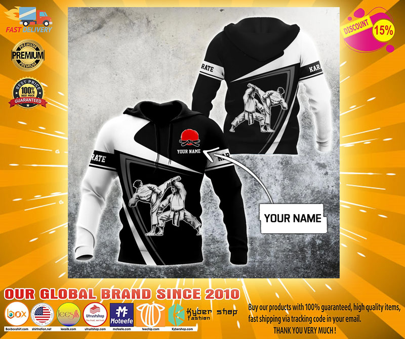 Karate custom name 3D hoodie2