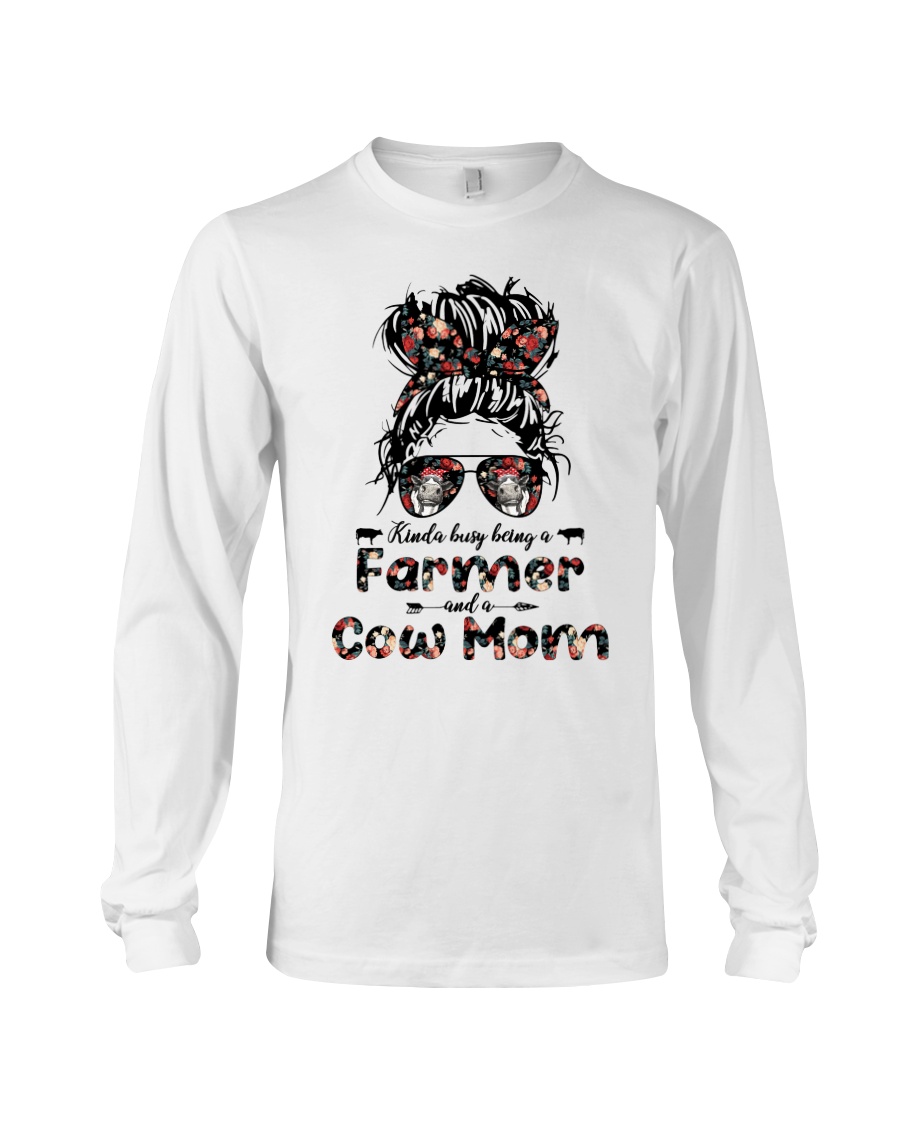 Kinda Busy Being A Farmer And A Cow Mom Shirt0