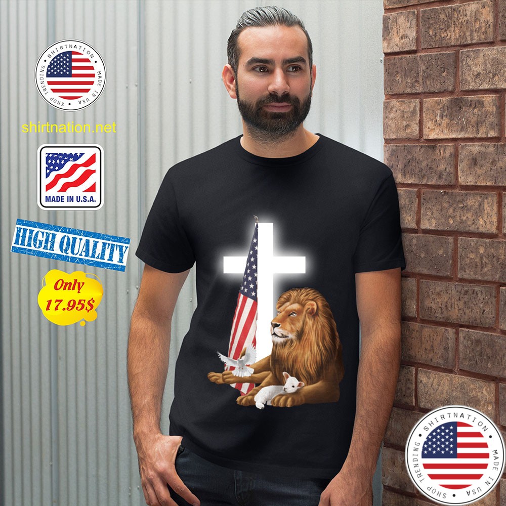 Lion God and Lamb American flag shirt 12