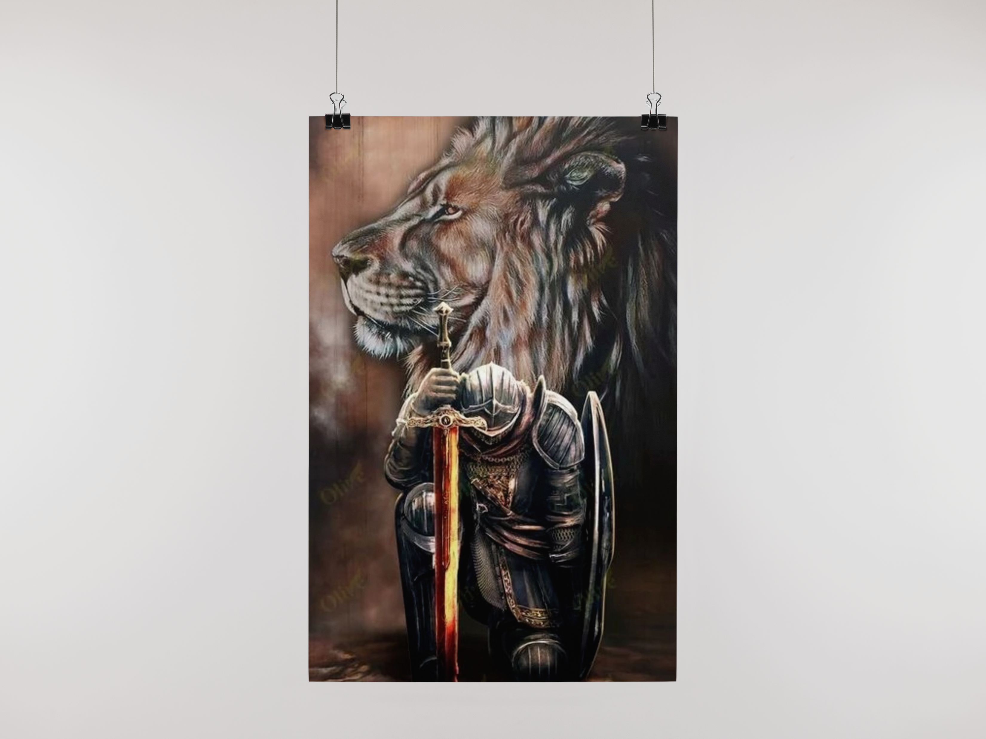 Lion and Warrior knight Canvas