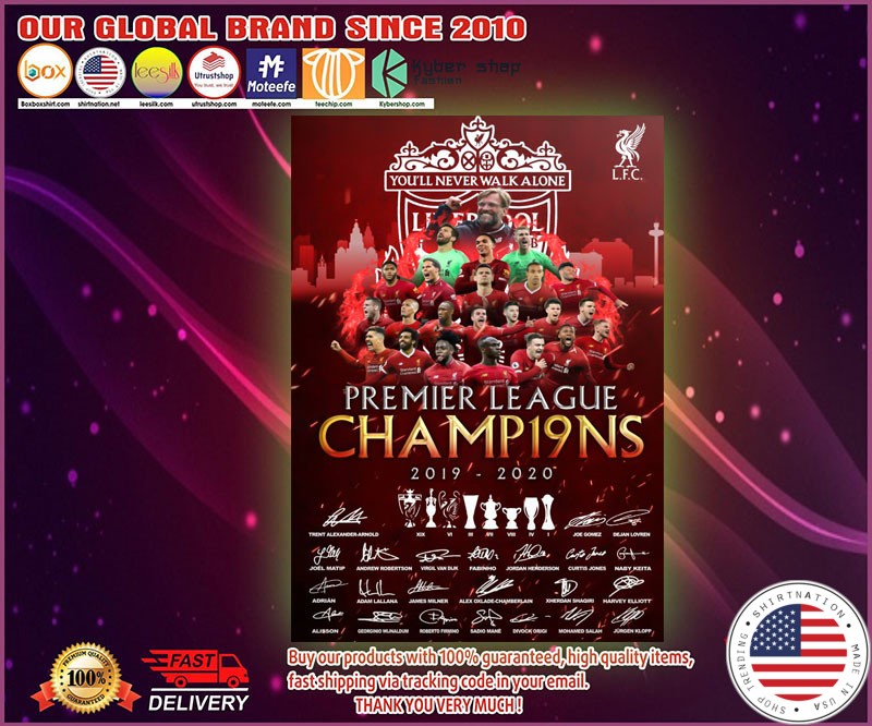 Liverpool premier league champion 2019 2020 poster