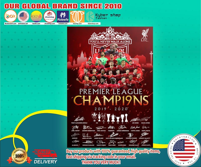 Liverpool premier league champion 2019 2020 poster