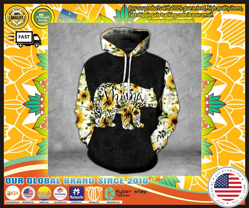 Mama bear Sunflower 3D hoodie and legging 4